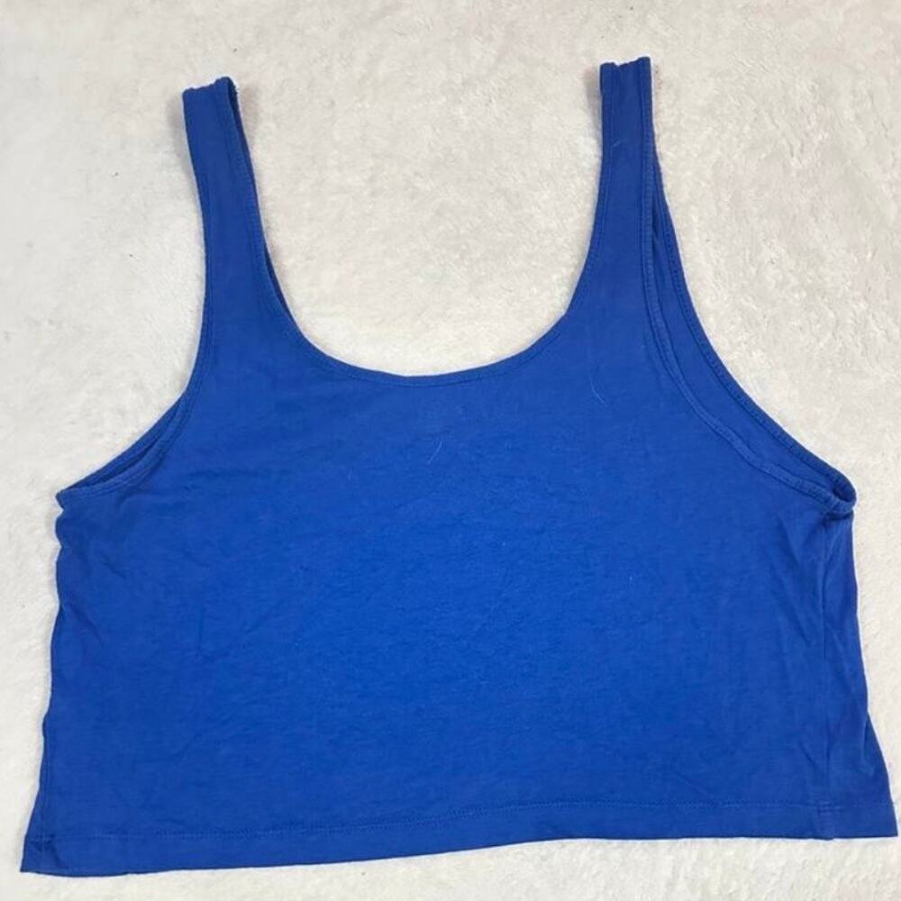 Express Cropped Tank Small Blue Bralette Stretch Athleisure - Picture 3 of 5